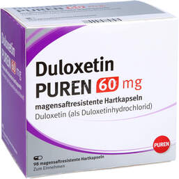 Abbildung: Duloxetin Puren 60 mg magensaftresistent Hartkapseln 98 St, Magensaftresistente Hartkapseln PZN 11175961