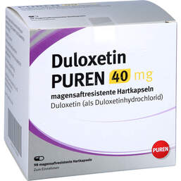 Abbildung: Duloxetin Puren 40 mg magensaftresistent Hartkapseln 98 St, Magensaftresistente Hartkapseln PZN 11176009