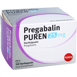 Abbildung: Pregabalin Puren 25 mg Hartkapseln 100 St, Hartkapseln PZN 11176038