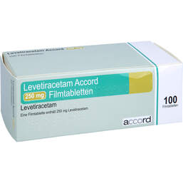 Abbildung: Levetiracetam Accord 250 mg Filmtabletten 100 St, Filmtabletten PZN 11178764
