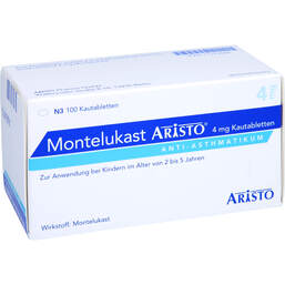 Abbildung: Montelukast Aristo 4 mg Kautabletten 100 St, Kautabletten PZN 11179568