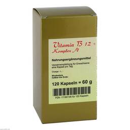 Abbildung: Vitamin B12 + B6 + Folsäure Komplex N Kapseln Kapseln, 120 St PZN 11180146