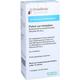 Abbildung: Duoresp Spiromax 320µg / 9 µg / Dosis 1x60ED Inh.-Pulver 1 St, Inhalationspulver PZN 11183883