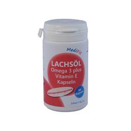 Abbildung: Lachsöl Omega-3 plus Vitamin E Kapseln Medifit 90 St, Kapseln PZN 11186806