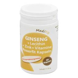 Abbildung: Ginseng + Lecithin + Zink + Vitamine Powerfit Kapseln 60 St, Kapseln PZN 11186893