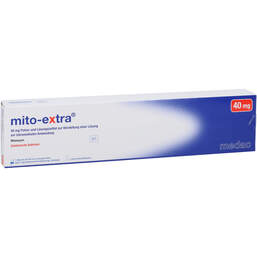 Abbildung: Mito-extra 40 mg mit Instillationssys.und Blasenkatheter  1 St, Pulv. u. Lösungsm. z. Herst. e. Lös. z. intravesikalen Anw. PZN 11213414