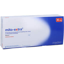 Abbildung: Mito-extra 40 mg mit Instillationssys.und Blasenkatheter  5 St, Pulv. u. Lösungsm. z. Herst. e. Lös. z. intravesikalen Anw. PZN 11213443