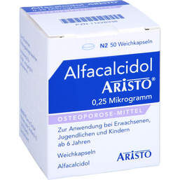 Abbildung: Alfacalcidol Aristo 0,25 Mikrogramm Weichkapseln 50 St, Weichkapseln PZN 11228338