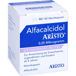 Abbildung: Alfacalcidol Aristo 0,25 Mikrogramm Weichkapseln 100 St, Weichkapseln PZN 11228344