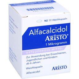 Abbildung: Alfacalcidol Aristo 1 Mikrogramm Weichkapseln 50 St, Weichkapseln PZN 11228404