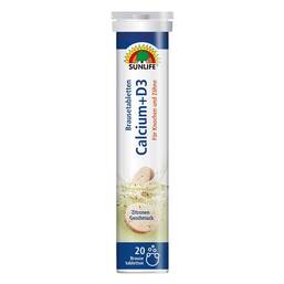Abbildung: Sunlife Calcium + D3 Brausetabletten 20 St, Brausetabletten PZN 11229042