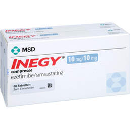 Abbildung: Inegy 10 mg / 10 mg Tabletten 100 St, Tabletten PZN 11229450