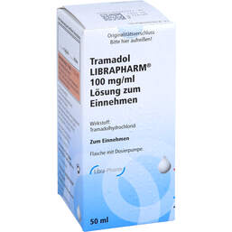 Abbildung: Tramadol Librapharm 100 mg / ml Lösung zum Einnehmen mit Dosierp. 50 ml, Lösung zum Einnehmen PZN 11236036