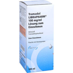 Abbildung: Tramadol Librapharm 100 mg / ml Lösung zum Einnehmen mit Dosierp. 100 ml, Lösung zum Einnehmen PZN 11236042