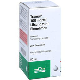 Abbildung: Tramal 100 mg / ml Lösung zum Einnehmen mit Dosierpumpe 50 ml, Lösung zum Einnehmen PZN 11236148