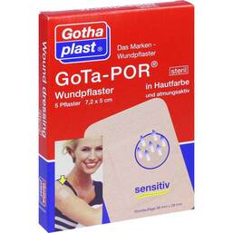 Abbildung: Gota-Por Wundpflaster 5x7,2 cm steril hautfarben Pflaster, 5 St PZN 11240339