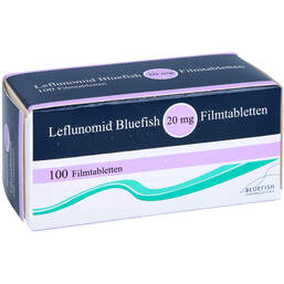 Abbildung: Leflunomid Bluefish 20 mg Filmtabletten 100 St, Filmtabletten PZN 11266557