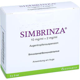 Abbildung: Simbrinza 10 mg / ml + 2 mg / ml Augentropfensuspension 3X5 ml, Augentropfen PZN 11282935
