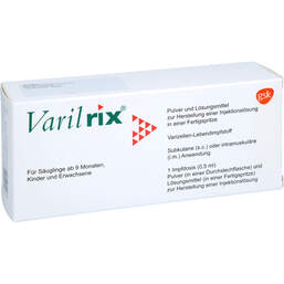 Abbildung: Varilrix Fertigspritze Pulver und Lösungsmittel z.Her.einer Injektionslösung 1 St, Pulver u. Lösungsmittel zur Herstellung einer Injektionslsg. PZN 11284822