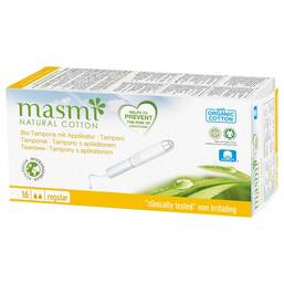 Abbildung: Bio Tampons Classic mit Applikator 100% Bio Baumwolle Masmi Tampon, 16 St PZN 11286666