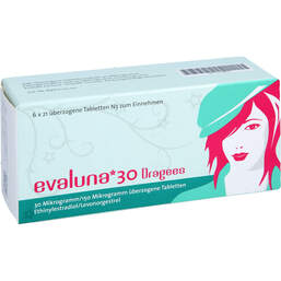 Abbildung: Evaluna 30 Dragees 6X21 St, Überzogene Tabletten PZN 11290662
