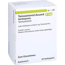 Abbildung: Temozolomid Accord 5 mg Hartkapseln Sachets 20 St, Hartkapseln PZN 11291236