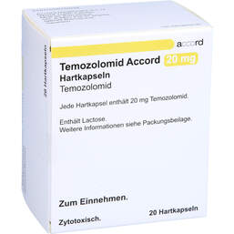 Abbildung: Temozolomid Accord 20 mg Hartkapseln Sachets 20 St, Hartkapseln PZN 11291259