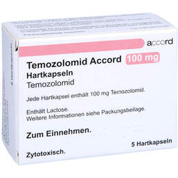 Abbildung: Temozolomid Accord 100 mg Hartkapseln Sachets 5 St, Hartkapseln PZN 11291265