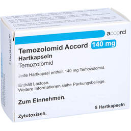 Abbildung: Temozolomid Accord 140 mg Hartkapseln Sachets 5 St, Hartkapseln PZN 11291288