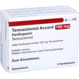 Abbildung: Temozolomid Accord 180 mg Hartkapseln Sachets 5 St, Hartkapseln PZN 11291302