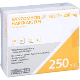 Abbildung: Vancomycin Dr. Eberth 250 mg Hartkapseln 12 St, Hartkapseln PZN 11293778