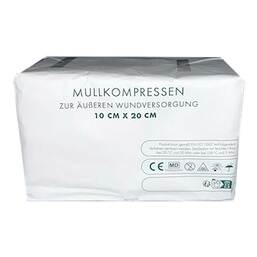 Abbildung: Mullkompressen 10x20 cm unsteril 8fach 100 St, Kompressen PZN 11296268