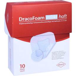 Abbildung: Dracofoam Infekt haft Schaumst.Wundauf.5x5 cm 10 St, Verband PZN 11300219