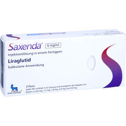 Abbildung: Saxenda 6 mg / ml Injektionslösung in einem Fertigpen 3X3 ml, Injektionslösung PZN 11304915