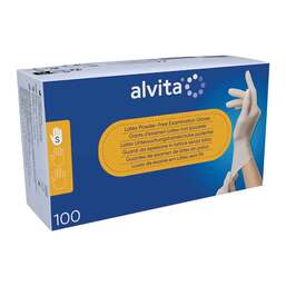 Abbildung: Alvita Latex Untersuchungshandschuhe unsteril puderfrei S 100 St, Handschuhe PZN 11309255