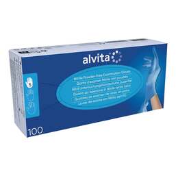 Abbildung: Alvita Nitril Untersuchungshandschuhe unsteril puderfrei S 100 St, Handschuhe PZN 11309290