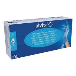Abbildung: Alvita Nitril Untersuchungshandschuhe unsteril puderfrei M 100 St, Handschuhe PZN 11309309
