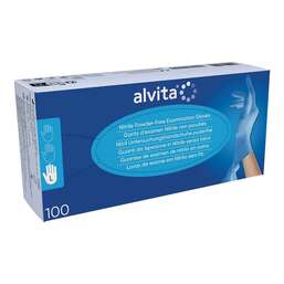 Abbildung: Alvita Nitril Untersuchungshandschuhe unsteril puderfrei L 100 St, Handschuhe PZN 11309315