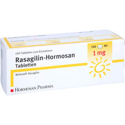 Abbildung: Rasagilin Hormosan 1 mg Tabletten 100 St, Tabletten PZN 11311200