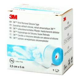 Abbildung: 3M silikonbeschichtetes Pflaster 2,5 cm x 5 m Rollen 1 St, Pflaster PZN 11318171