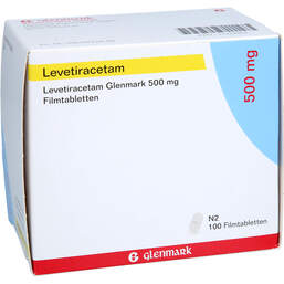 Abbildung: Levetiracetam Glenmark 500 mg Filmtabletten 100 St, Filmtabletten PZN 11323663