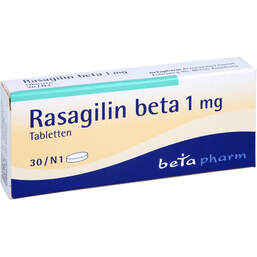 Abbildung: Rasagilin beta 1 mg Tabletten 30 St, Tabletten PZN 11329128