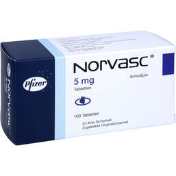Abbildung: Norvasc 5 mg Tabletten 100 St, Tabletten PZN 11331059