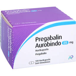 Abbildung: Pregabalin Aurobindo 25 mg Hartkapseln 100 St, Hartkapseln PZN 11334454