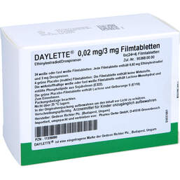 Abbildung: Daylette 0,02 mg / 3 mg Filmtabletten 6X28 St, Filmtabletten PZN 11336080