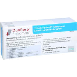 Abbildung: Duoresp Spiromax 320µg / 9 µg / Dosis 1x60ED Inh.-Pulver  1 St, Inhalationspulver PZN 11339776