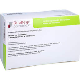Abbildung: Duoresp Spiromax 160µg / 4,5µg / Dosis 3x120ED Inh.-P. 3 St, Inhalationspulver PZN 11339799