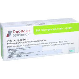 Abbildung: Duoresp Spiromax 160µg / 4,5µg / Dosis 1x120ED Inh.-P. 1 St, Inhalationspulver PZN 11339807