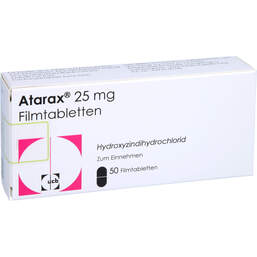 Abbildung: Atarax 25 mg Filmtabletten 50 St, Filmtabletten PZN 11340934