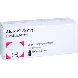 Abbildung: Atarax 25 mg Filmtabletten 100 St, Filmtabletten PZN 11340940